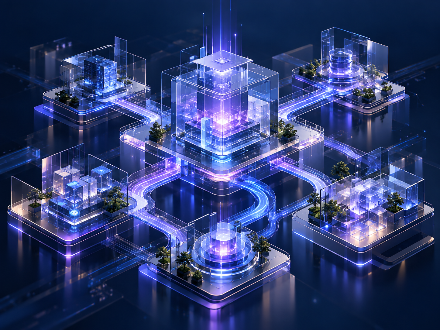 Abstract connected modules representing an integrated software ecosystem